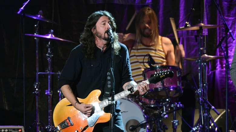 Dave Grohl playing at MusiCares event