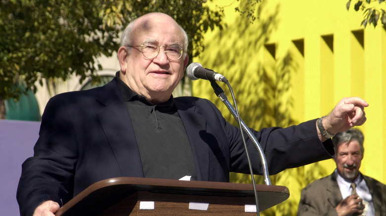 Ed Asner speaking out against military intervention