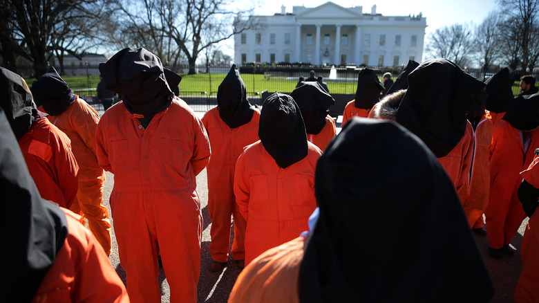 Demonstrators in front of White House