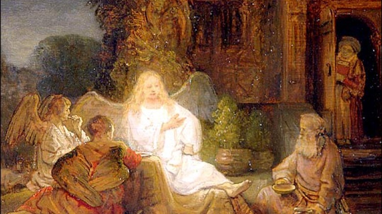 Abraham and the three angels painting