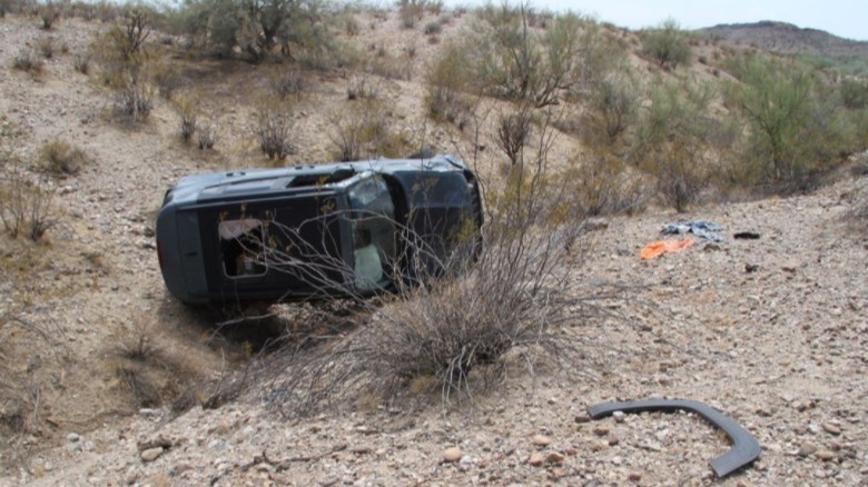 Daniel Robinson's crashed jeep