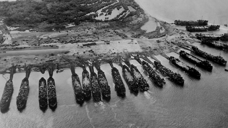 American ships at Leyte island