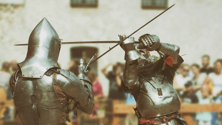 Reenactment of a knight's duel