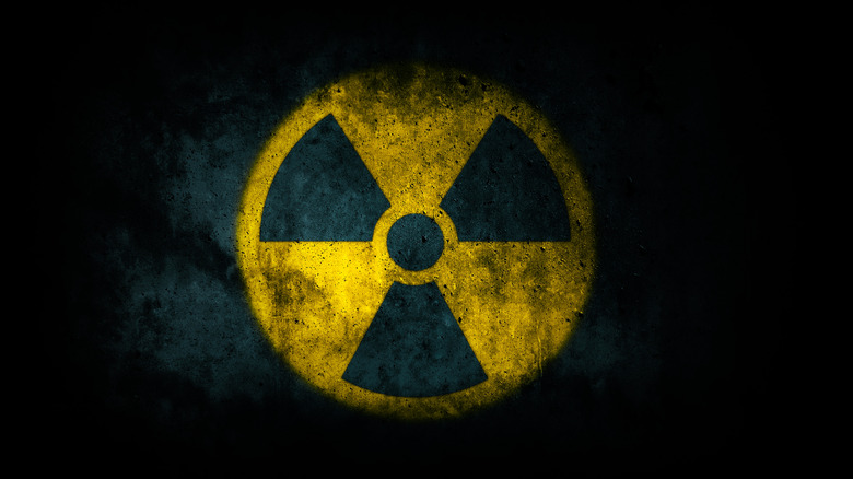 Yellow and black radiation symbol