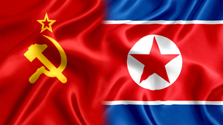 USSR and North Korea flags