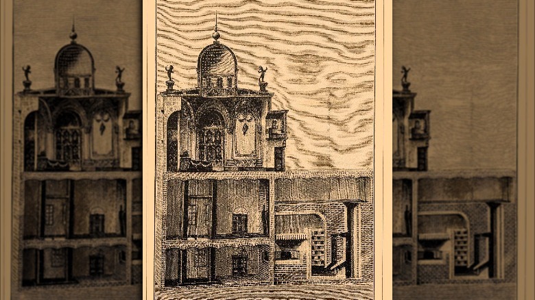 Illustration of a 19th century crematorium