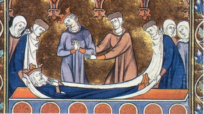 Medieval depiction of a funeral
