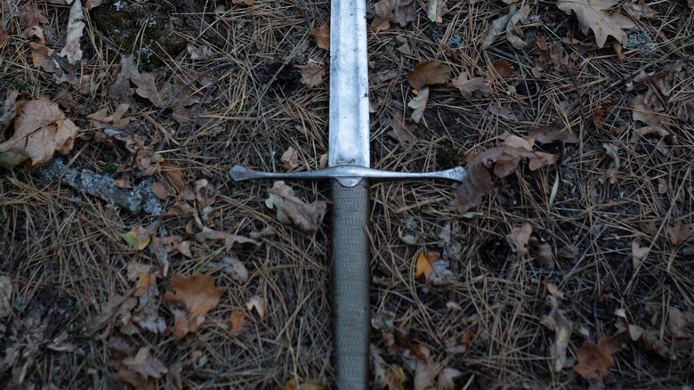 sword held two hands