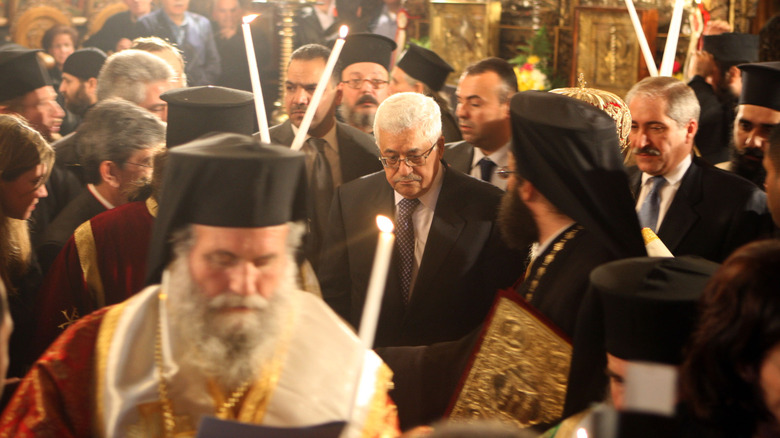 Pres. Abbas at Christmas procession/liturgy