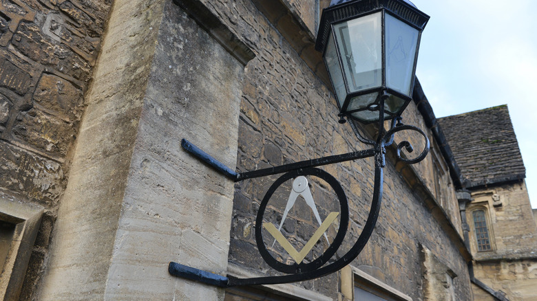 Freemason symbol outside a lodge