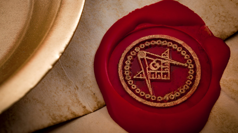 Masonic symbol on a wax seal