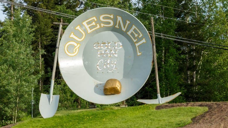 Quesnel, British Columbia welcome sign
