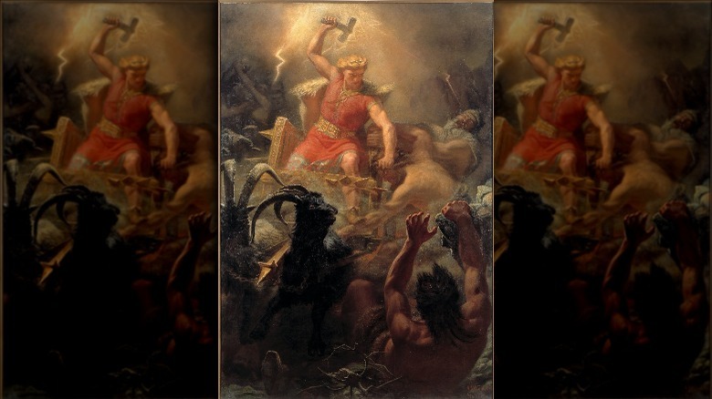 Thor versus the giants painting