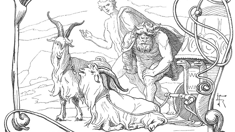Thor and his goats illustration