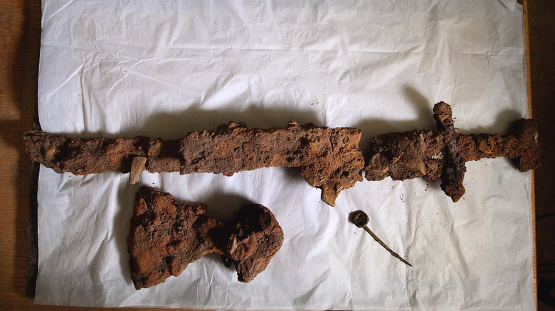 Viking sword and axe head