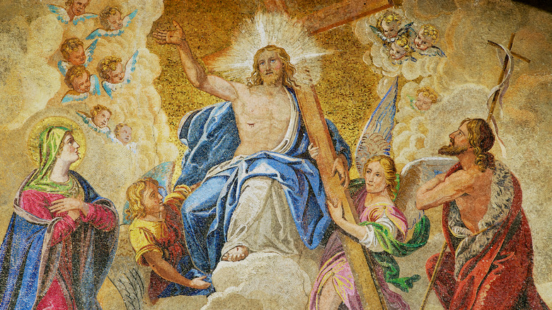 Christ being attended to by angels