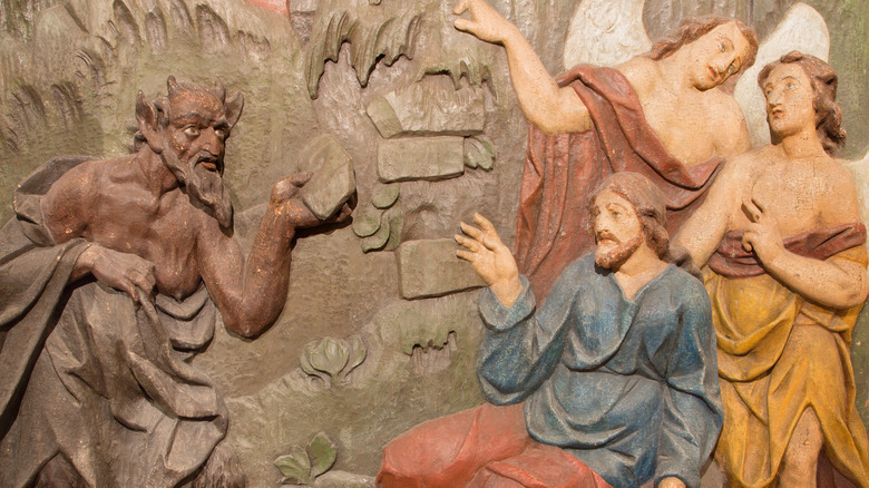 Satan tempting Jesus