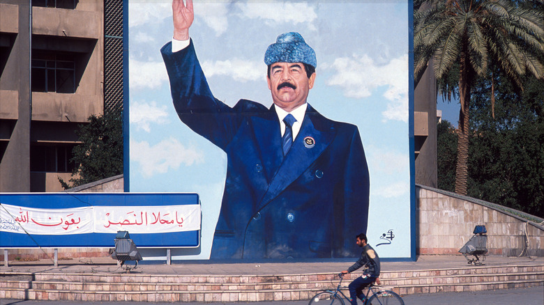 Saddam Hussein mural in Baghdad