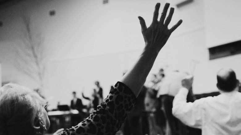 hands raised in worship