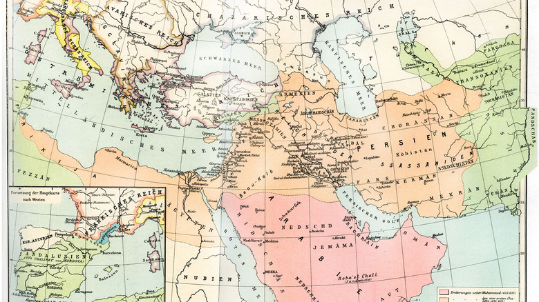 Map of the Umayyad Caliphate's Empire