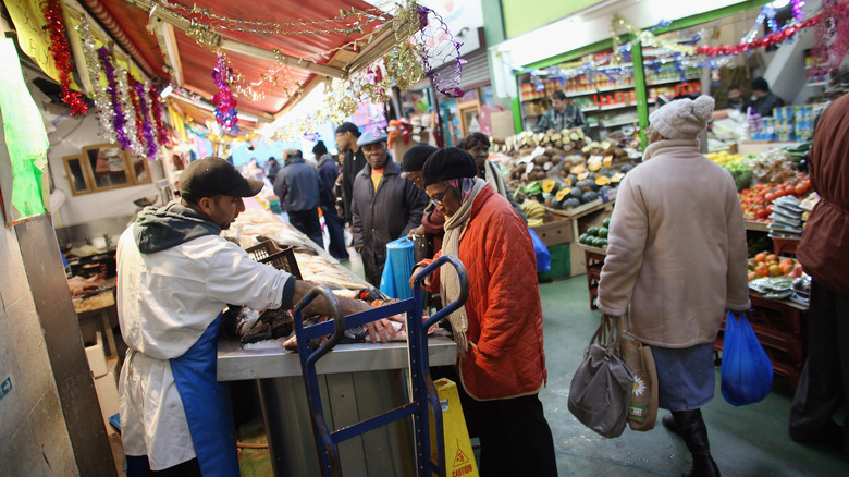 vendors in london's Brixton Market