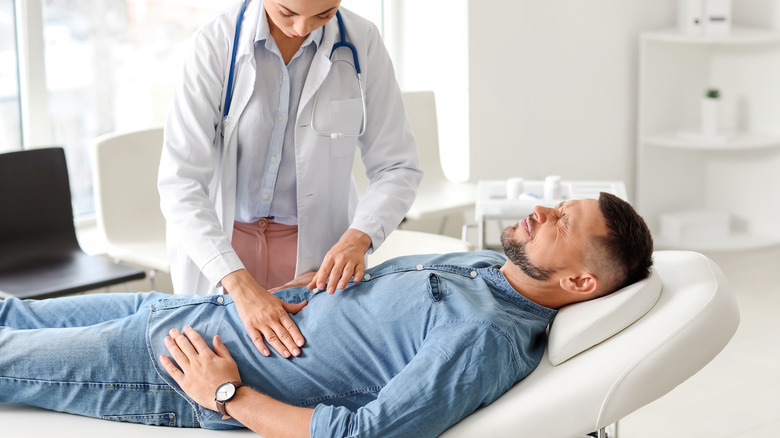 Doctor examining a patient