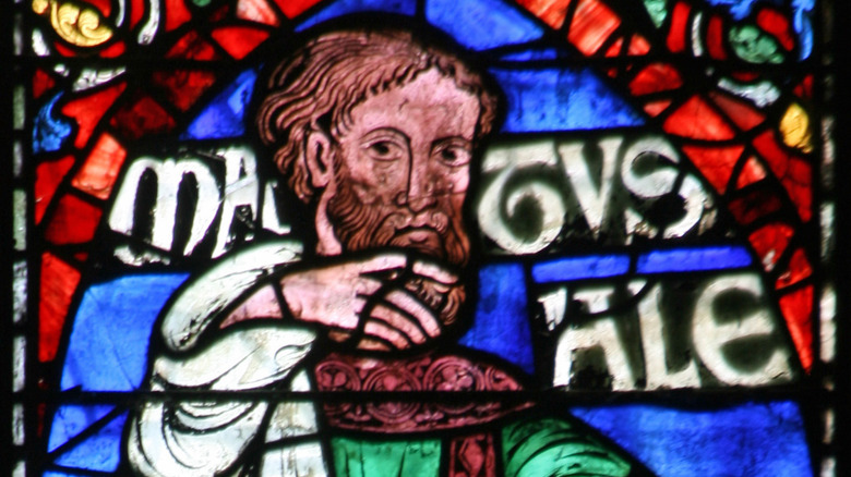Stained glass window in south-west transept of Canterbury Cathedral depicting Methuselah
