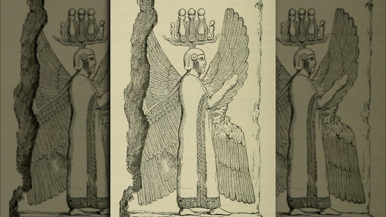 Illustration of ancient winged figure
