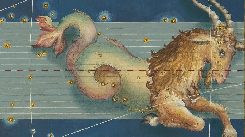 Capricorn the sea goat painting