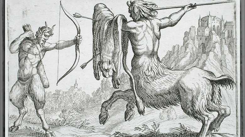 Satyr and centaur illustration