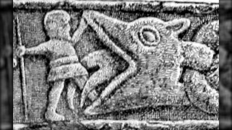 Gosforth Cross proposed Víðarr detail