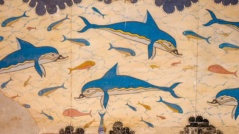 Ancient Minoan art depicting dolphins