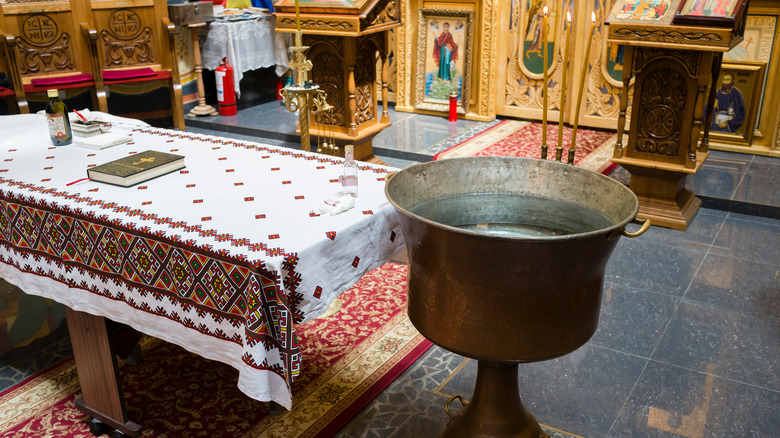 Eastern Orthodox baptismal equipment
