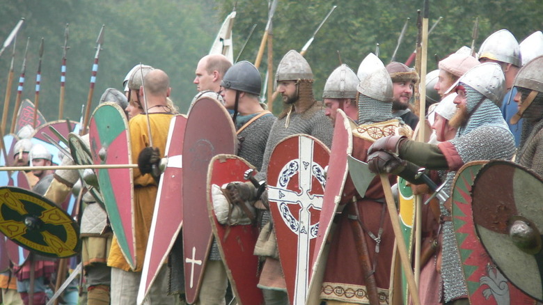 Norman warriors lined up