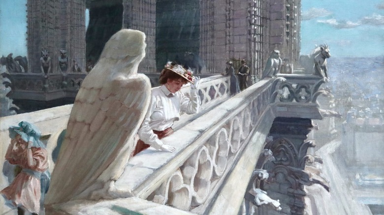 1910 painting of cathedral's chimeras