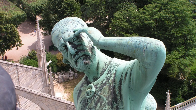 statue on Notre-Dame de Paris, modelled after Viollet-le-Duc