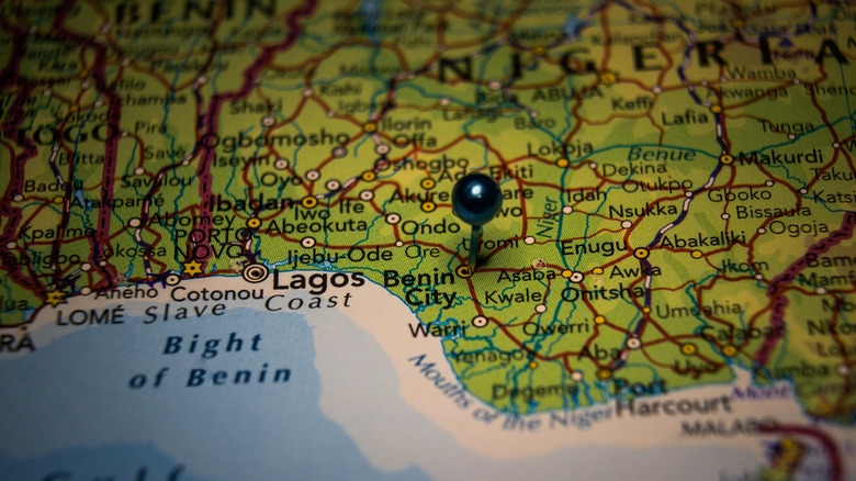 map pin marking benin city