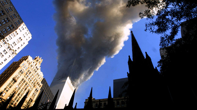 World Trade Center on fire  