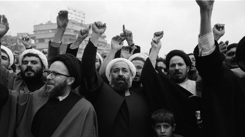 Protest in Tehran during Iranian Revolution