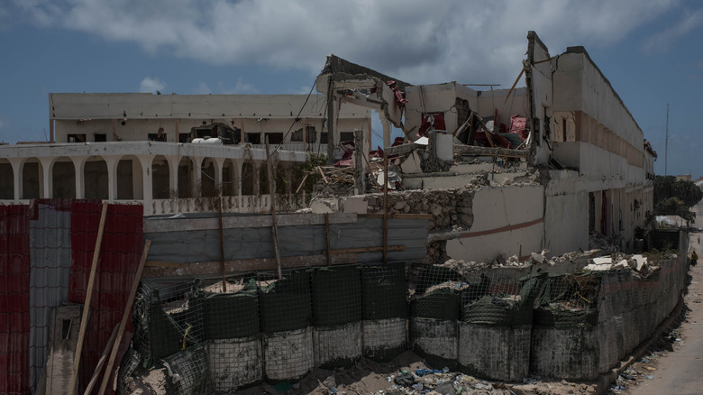 Hotel ruined in 2016 bombing in Mogadishu