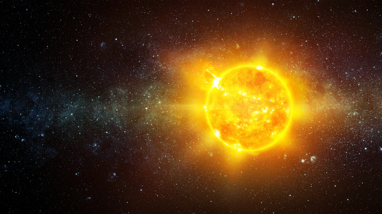 A yellow star in space