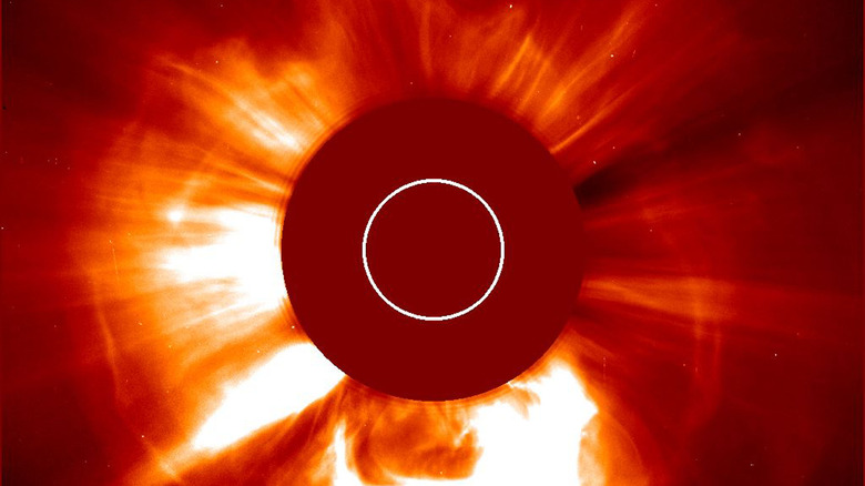 A solar eruption seen from SOHO