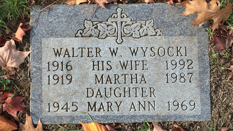Grave of Mary Ann Wysocki and her parents