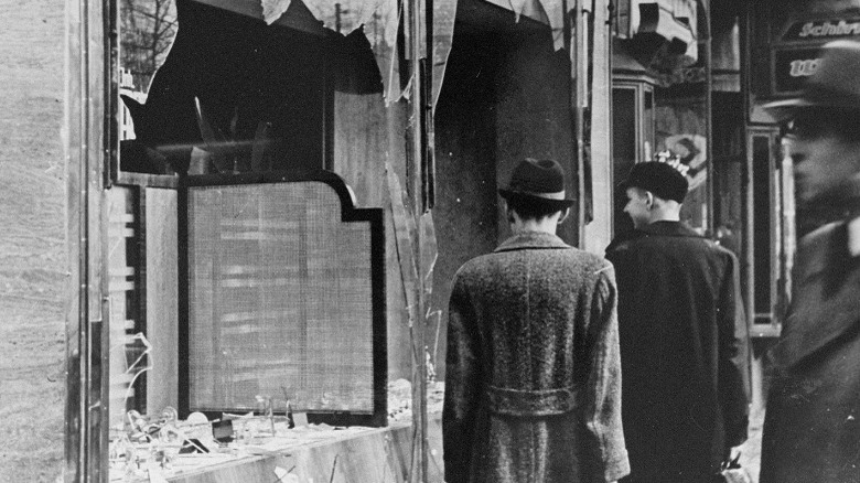 Kristallnacht with broken windows