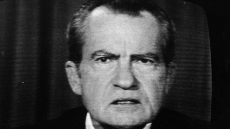 Richard Nixon looking angry