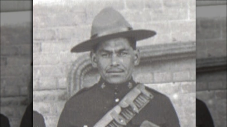 Henry Norwest posing in uniform