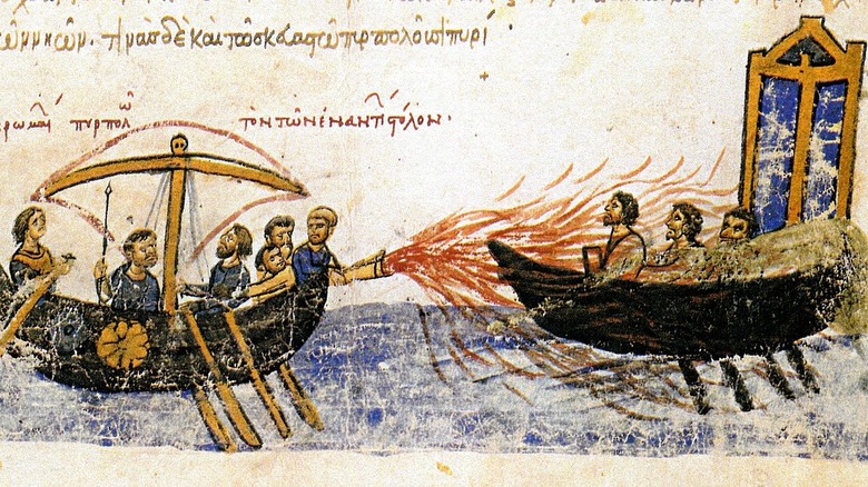 Greek fire illustration manuscript
