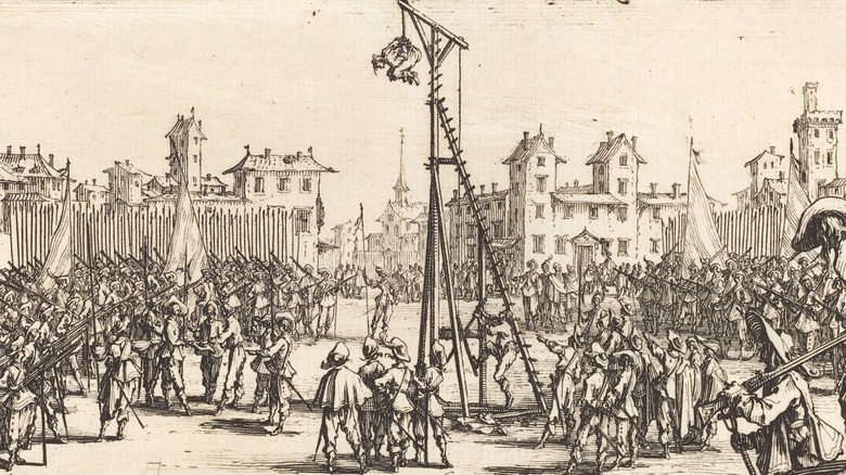 Strappado torture method, 1633