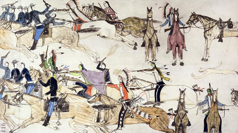 battle of little bighorn drawing