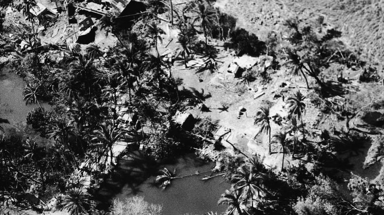 A flooded village on Bhola Island